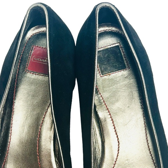 Coach Black Suede Flats ELISSA Shoes Size 8B - Picture 7 of 14
